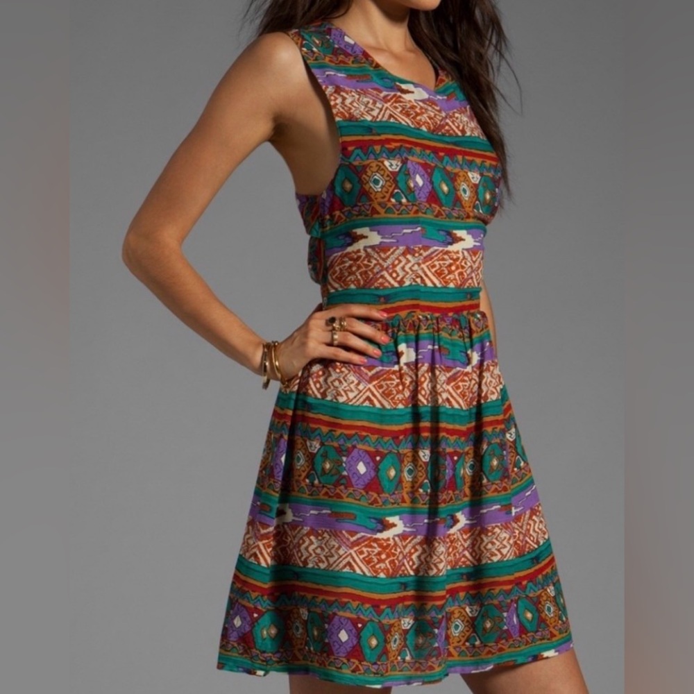 MINKPINK Woodstock Geometric Strappy Mini Dress